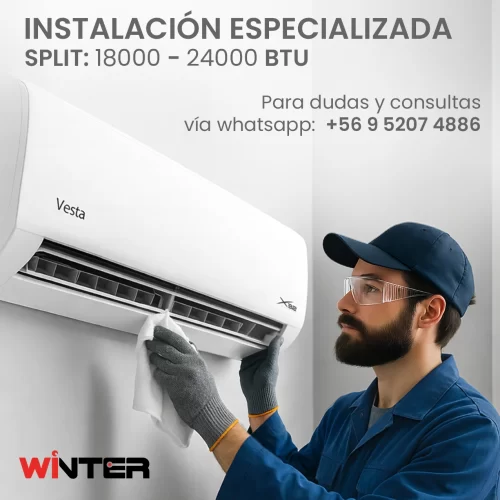 Instalación Especializada Winter A/C equipos split 18000 y 24000 BTU